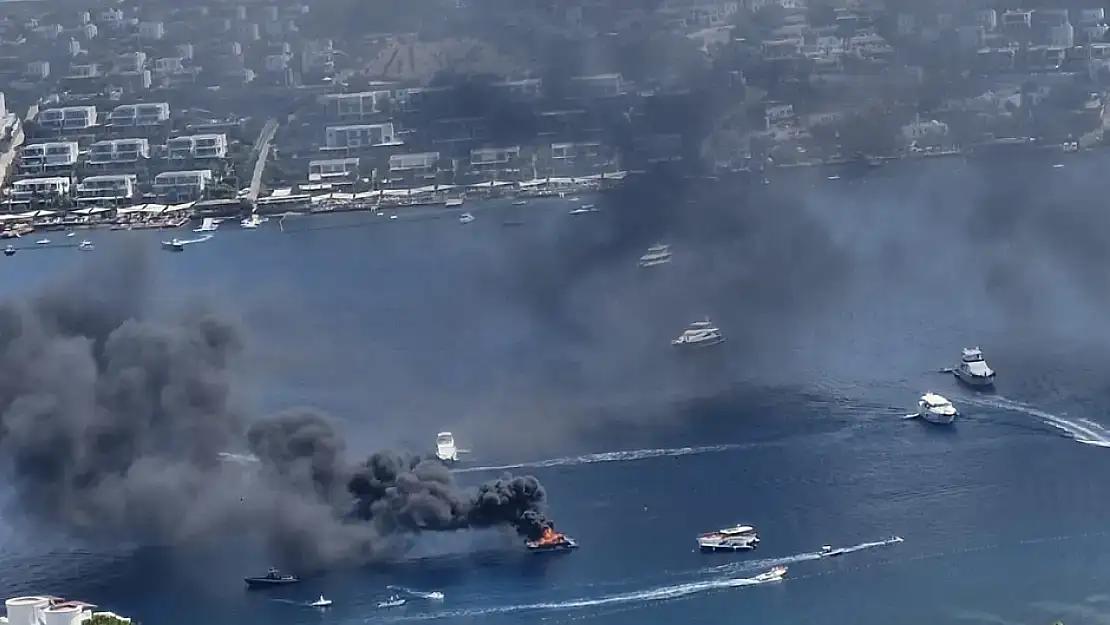 Bodrum Gündoğan'da tekne yangını!