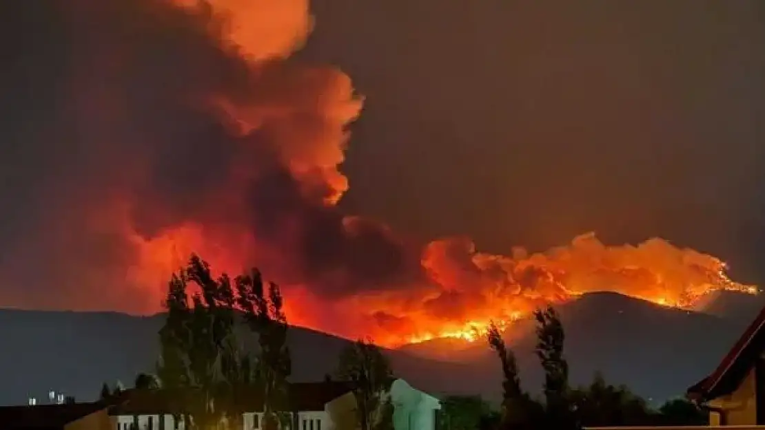 Buca'daki orman yangını yerleşim yerine ulaştı, vatandaşlar alevlere hortumlarla direndi