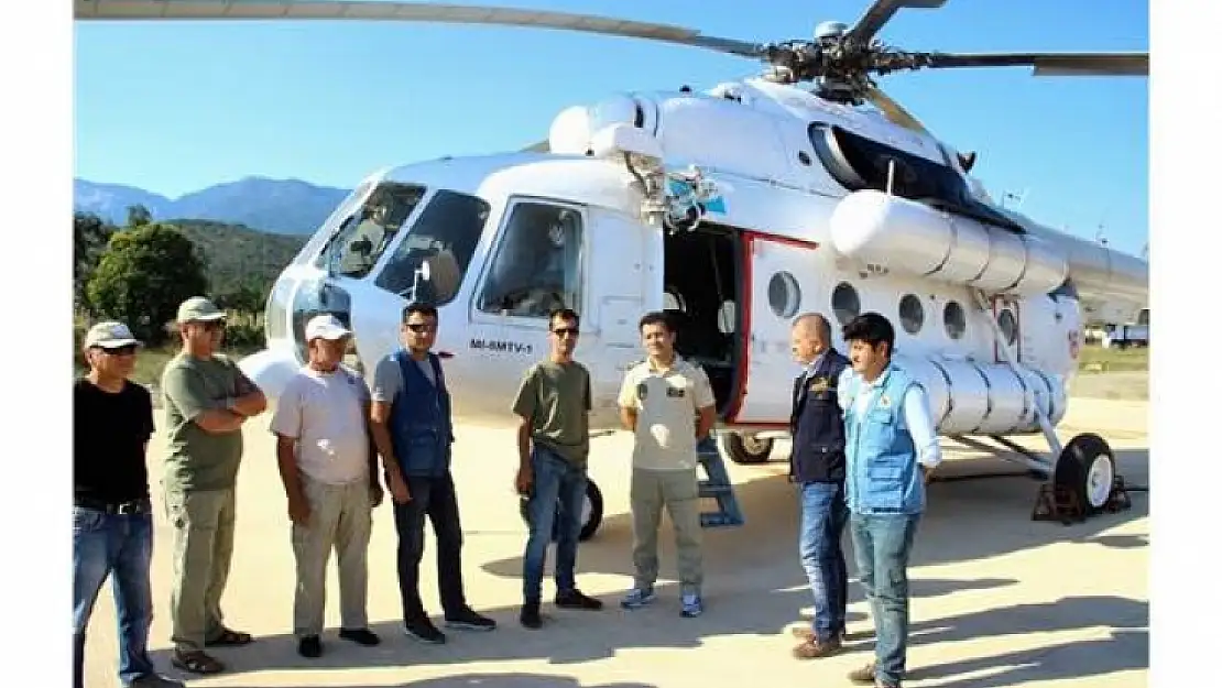 ORMAN YANGINLARINA KARŞI HELİKOPTERLE DEVRİYE