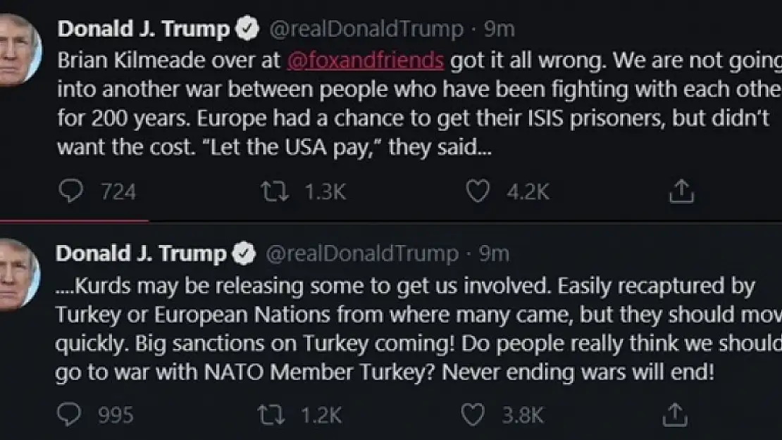 ABD BAŞKANI TRUMP: TÜRKİYE'YE BÜYÜK YAPTIRIMLAR GELİYOR