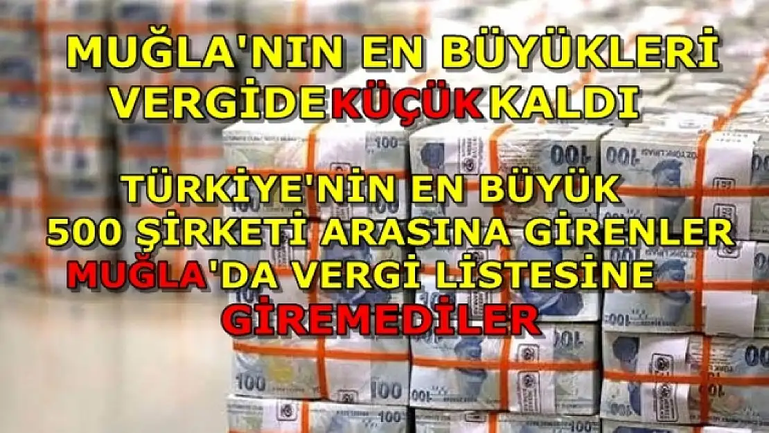 En Büyükler Listede Yok! İşte Muğla'nın Vergi Rekortmenleri