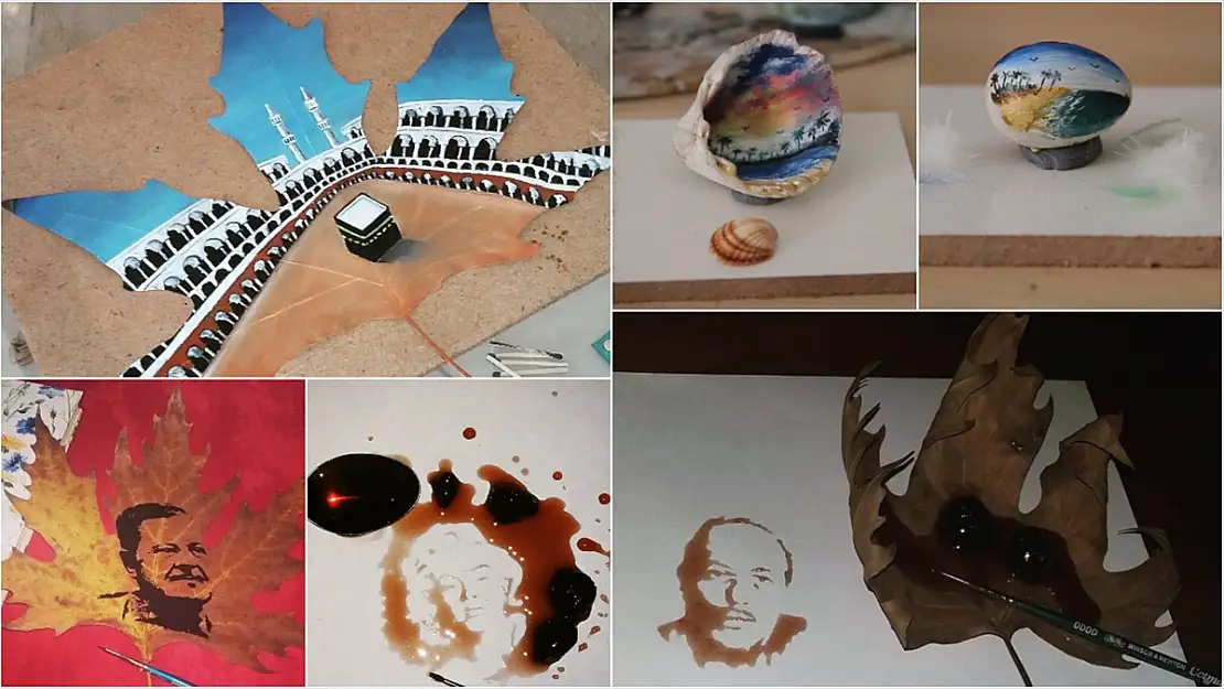 SIRA DIŞI RESSAM, REÇEL İLE RESİM YAPIYOR
