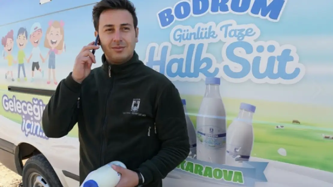 Bodrum Belediyesi'nin 'Halk Süt' Aracı Sokak Sokak Geziyor!