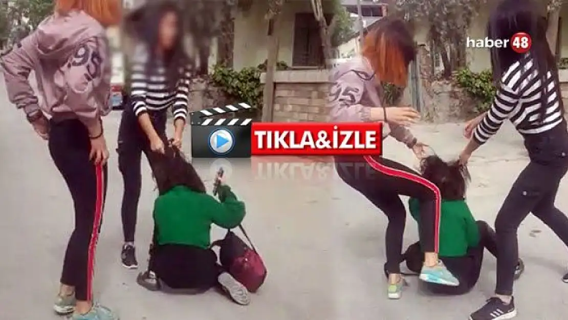 Denizli'de Kızlar Çete Kurdu Sokak Ortasında Çocukları Darp Etti!