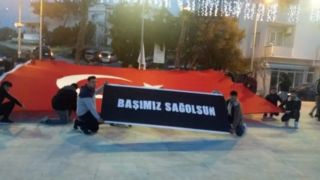 Datça Şehitler için Tek Yürek Oldu