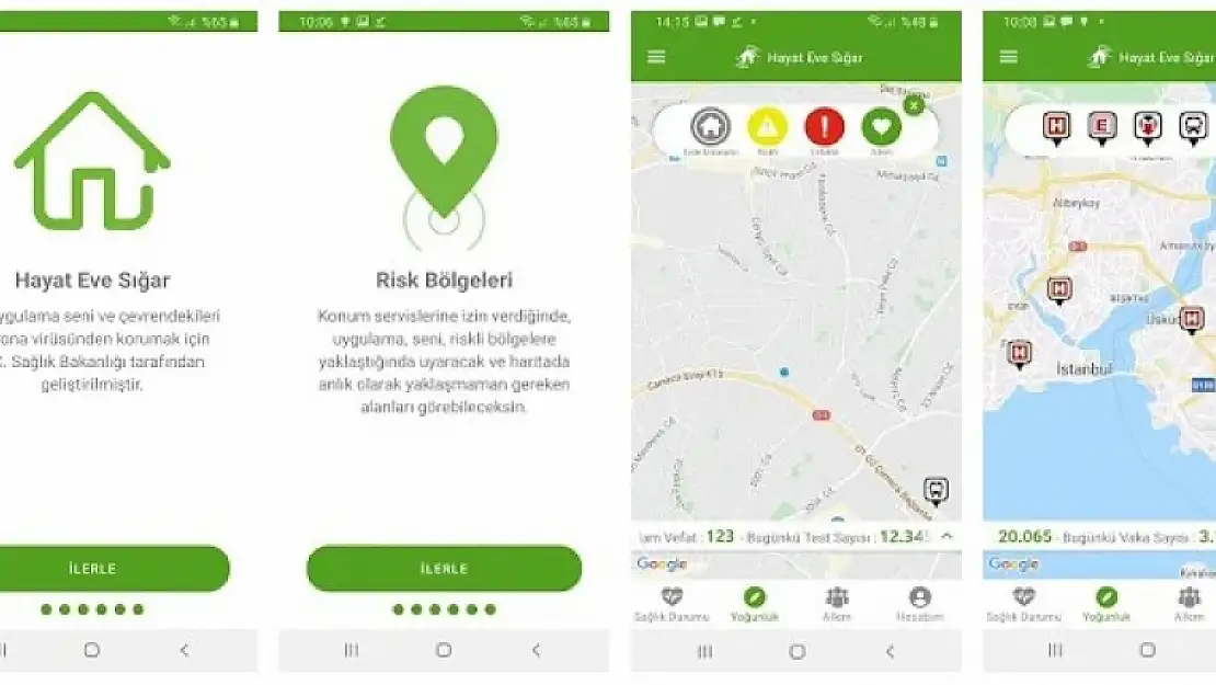 'Hayat Eve Sığar' Uygulaması Koronavirüs Risk Haritanızı Gösteriyor