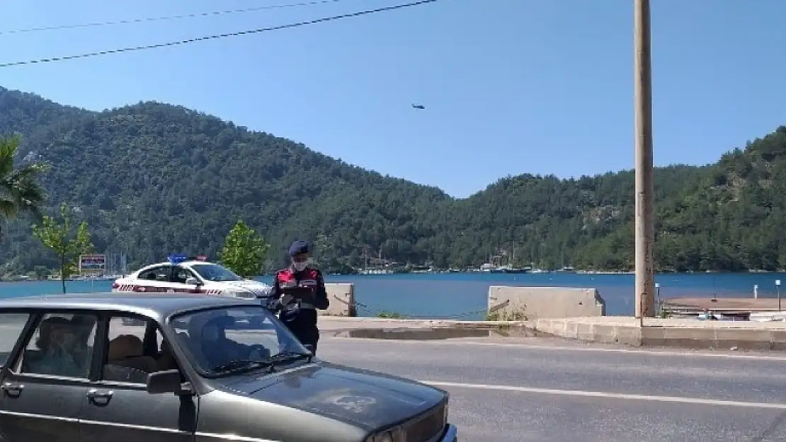 Marmaris'te Jandarma Hava Destekli Trafik Denetimi Yaptı