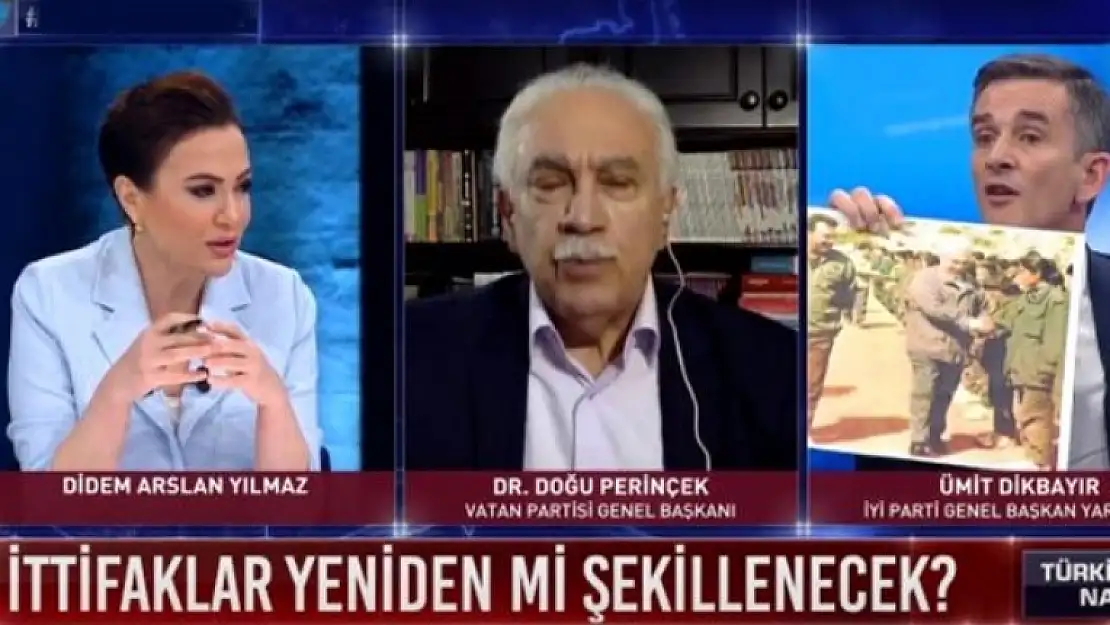 Canlı Yayında, Perinçek'e Öcalan'la Çekilen Fotoğraflarını Gösterdi