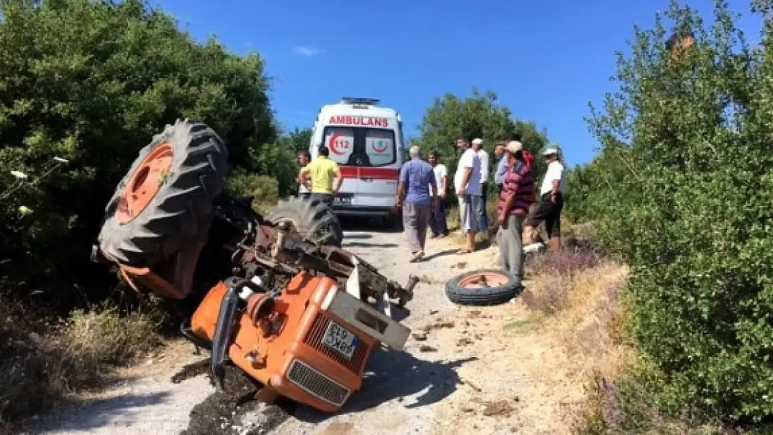 MİLAS'TA FECİ KAZA, TRAKTÖR DEVRİLDİ!