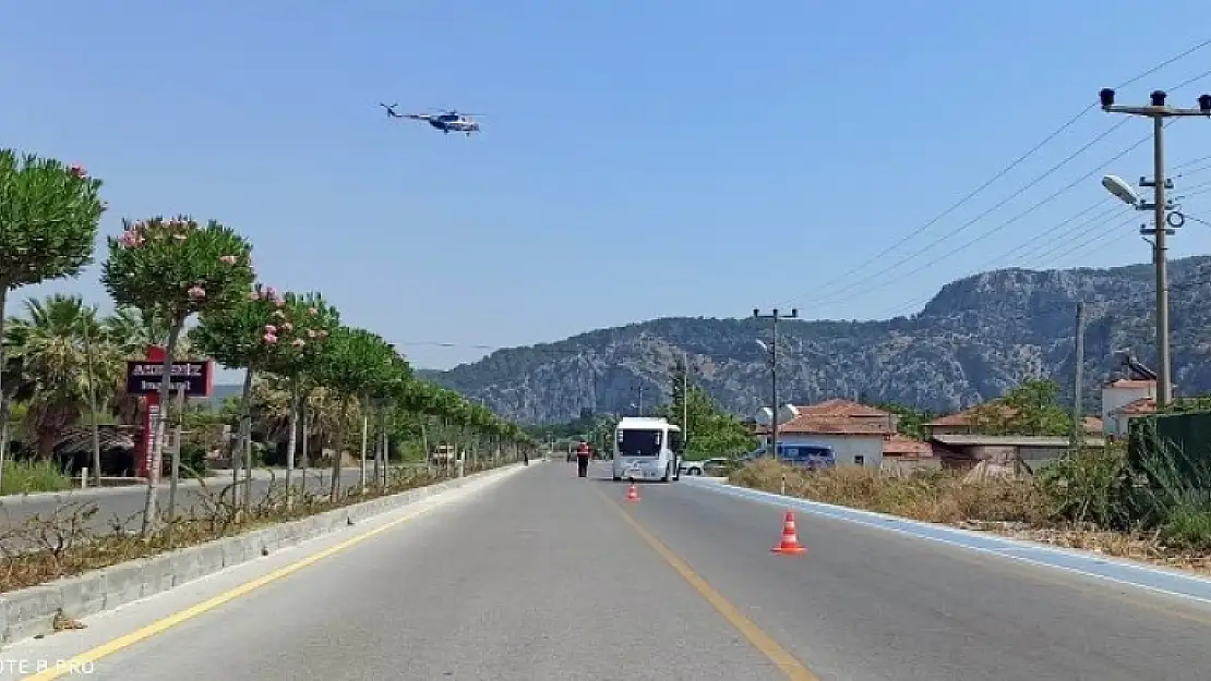 Muğla Jandarmasından Helikopterle Bayram Trafiği Denetimi