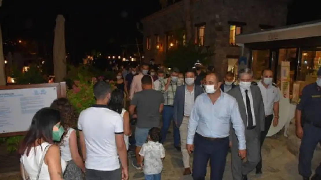 Bodrum'da Kovid-19 Tedbirlerine Yönelik Gece Denetimi
