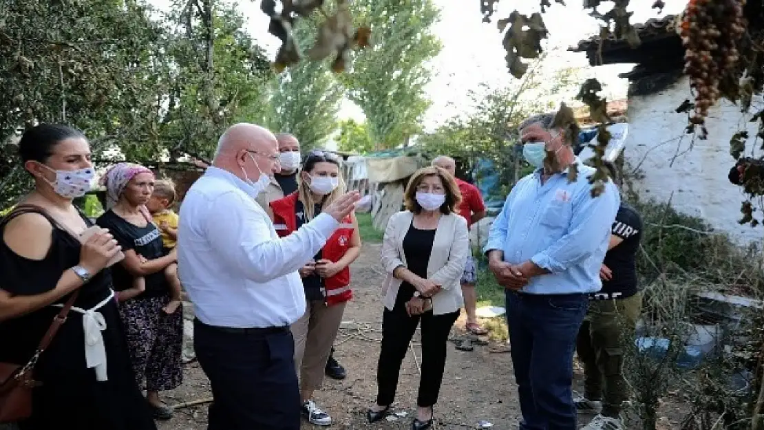 Başkan Gümüş Evi Yanan Vatandaşı Ziyaret Etti