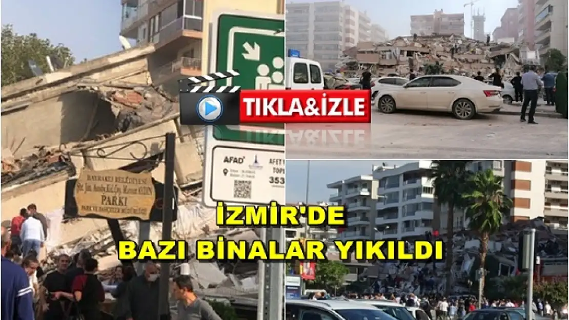 İZMİR'DE MEYDANA GELEN DEPREM SONRASI BAZI BİNALAR YIKILDI!