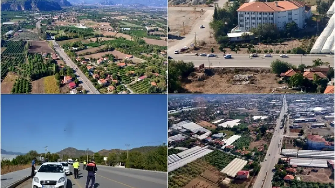 Ortaca'da Havadan Trafik Denetimi