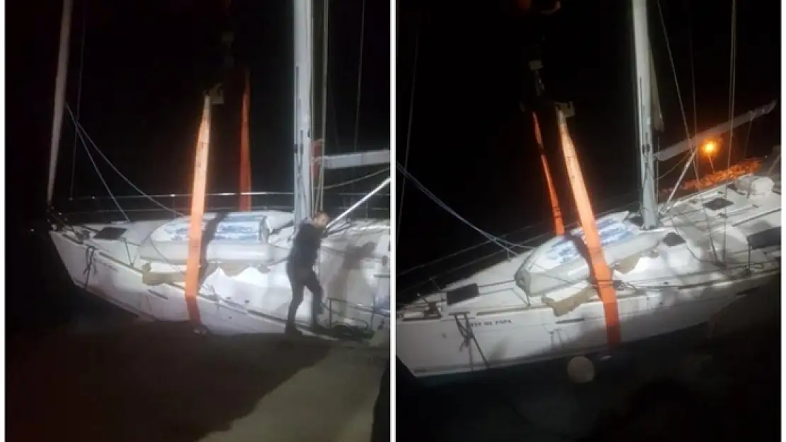 Datça'da Fırtına Sonrası Tekne Karaya Oturdu