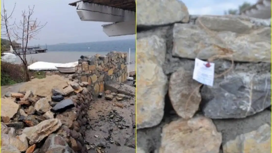Bodrum'daki Hebil Koyu'nda Örülen Taş Duvar, Mühürlendi