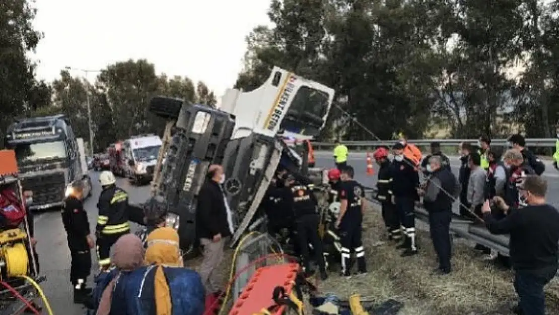 Beton Mikseri Devrildi: 1 Ölü,1 Yaralı