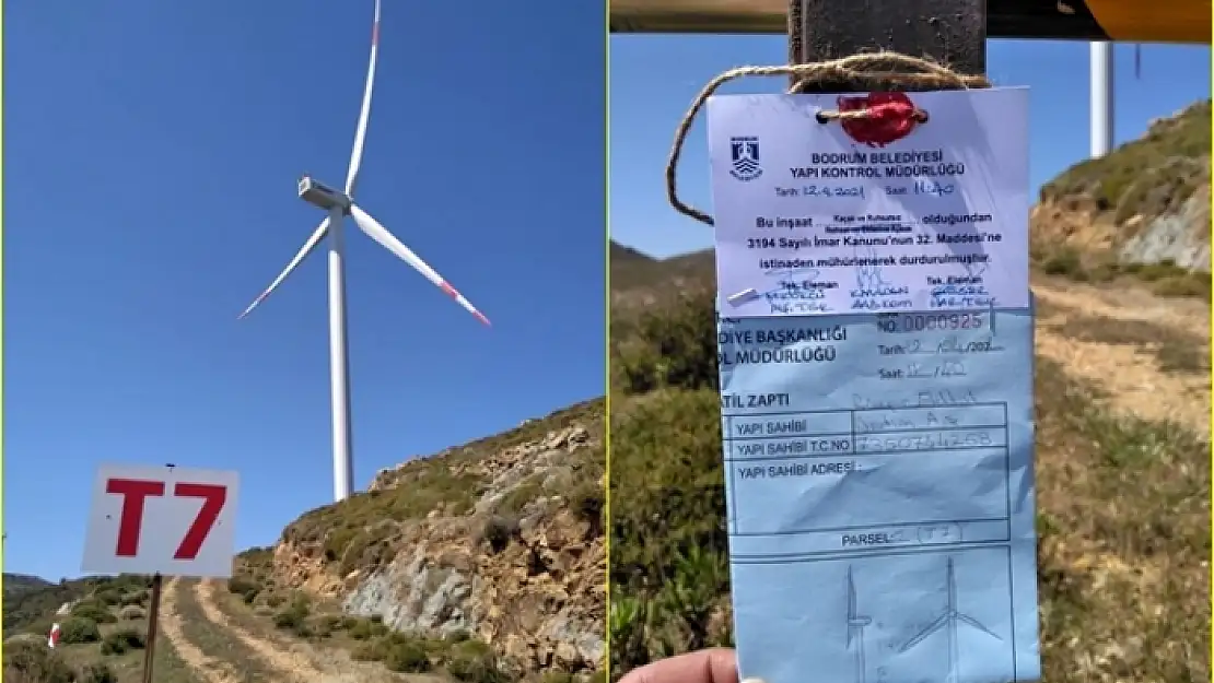 Bodrum'da Ruhsatsız Olduğu Gerekçesiyle 4 Rüzgar Türbini Mühürlendi