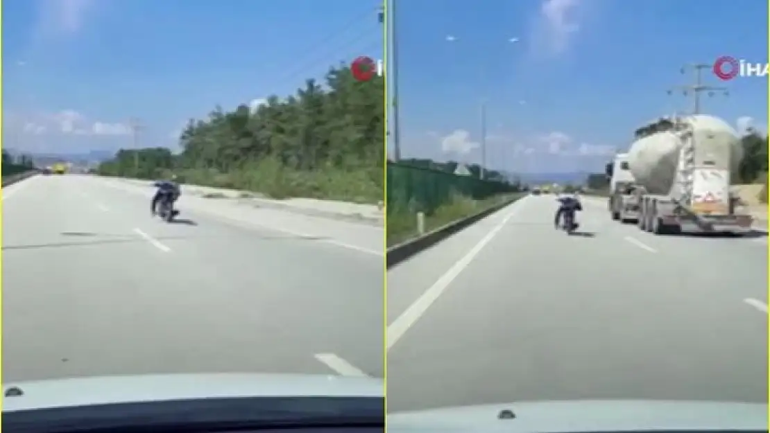Fethiye'de, Yatarak Tek Elle Motosiklet Kullanan Şahıs Kazaya Davetiye Çıkardı