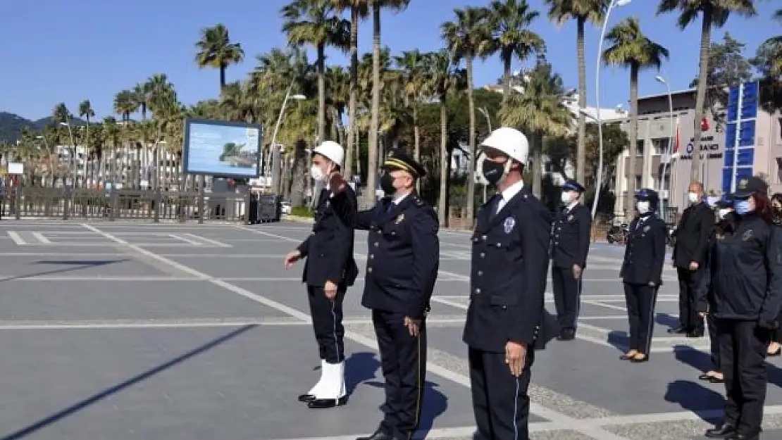 Türk Polis Teşkilatı'nın 176. Kuruluş Yıl Dönümünde Marmaris'te Atatürk Anıtına Çelenk Sunuldu