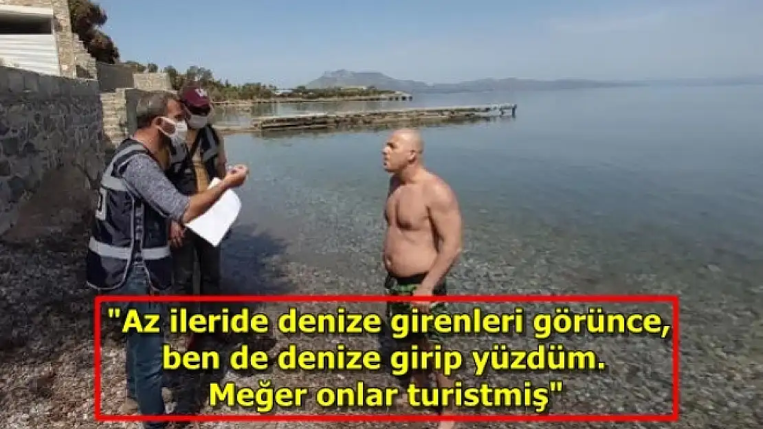 Datça'da Turistleri Görerek Denize Giren Vatandaşa Ceza Kesildi