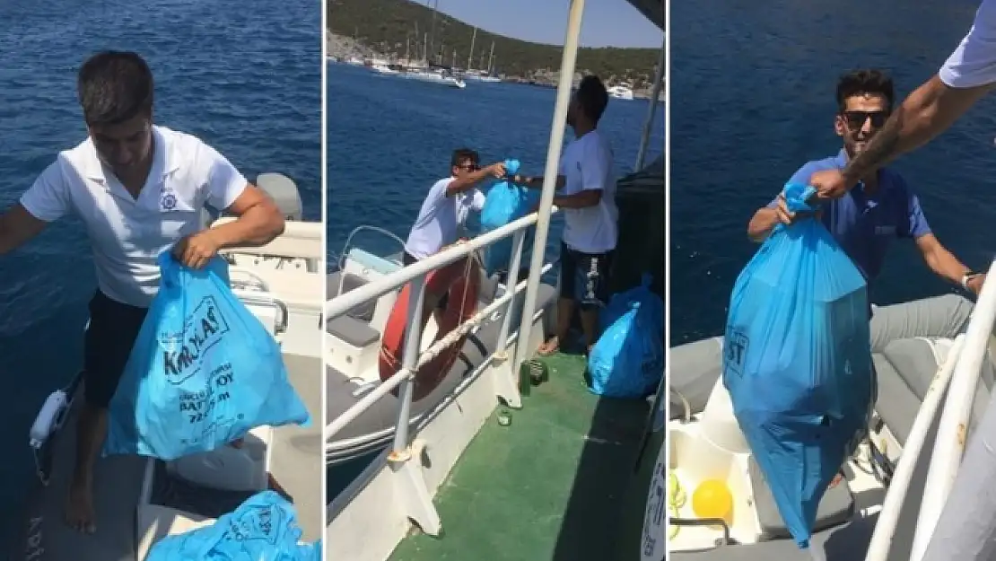 Bodrum'da Bayram Tatilinde Teknelerden 2 Bin Poşet Çöp Toplandı