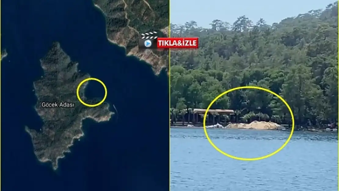 GÖCEK ADASI'NA KUM DÖKÜP PLAJ YAPIYORLAR! YETKİLİLER UYUYOR MU?