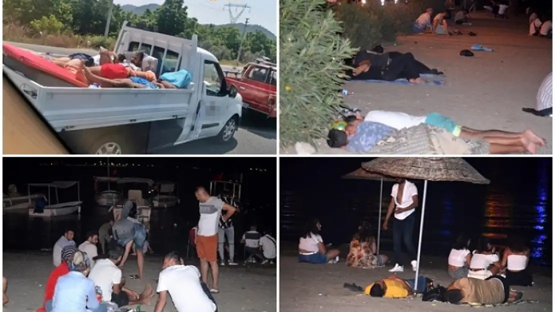 Marmaris'te Kalacak Yer Bulamayan Tatilciler Sahilde Konakladılar