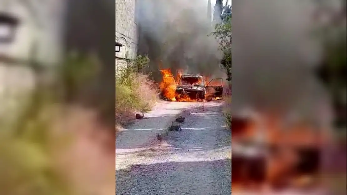 Bodrum'da Araç Önce Alev Topuna Sonra Metal Yığınına Döndü