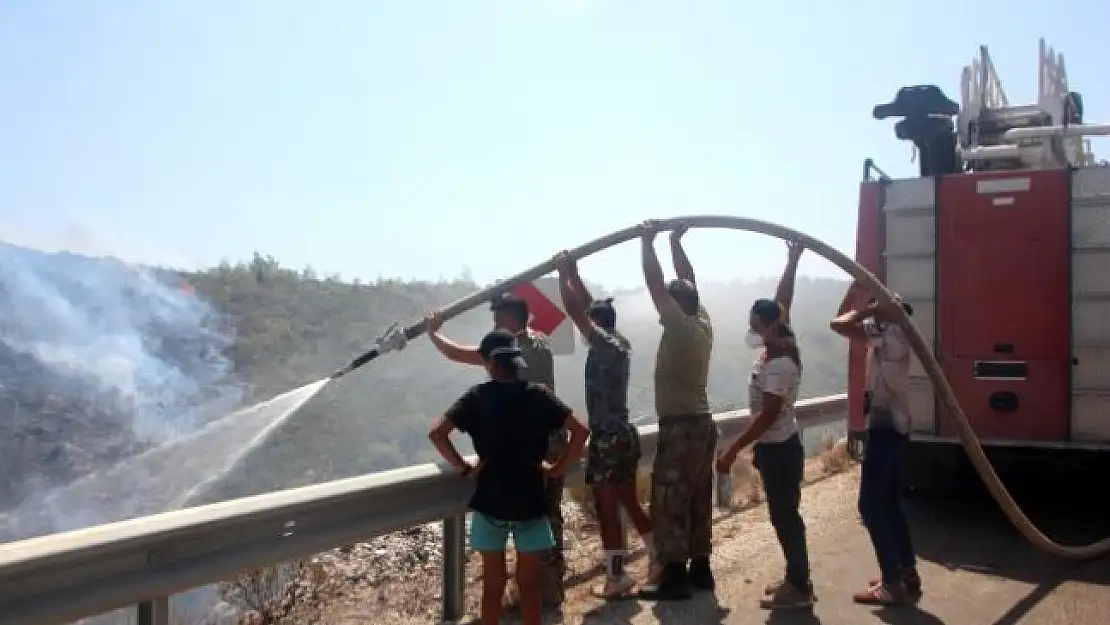Bodrum'da Söndürme ve Soğutma Çalışması Sürüyor