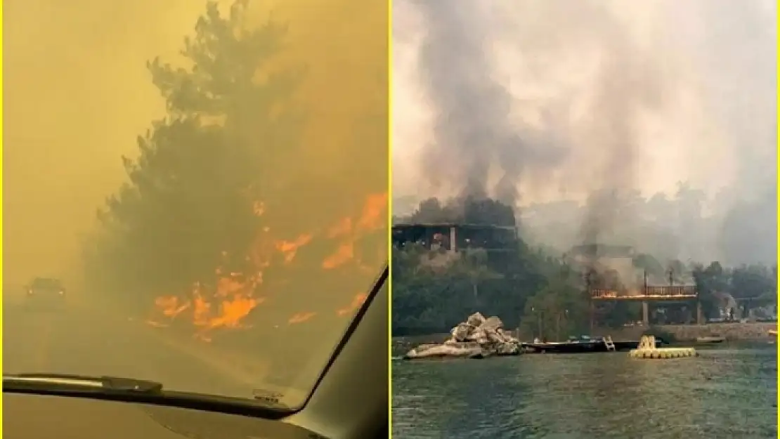 Milas'taki Yangında Rüzgarla Yön Değiştiren Alevler Bodrum'un Mazı Mahallesi'ni Yaktı