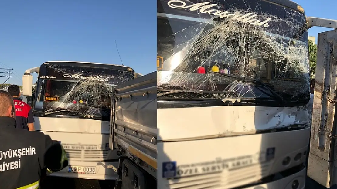 Servis Otobüsü İle Tır Çarpıştı: 11 Yaralı