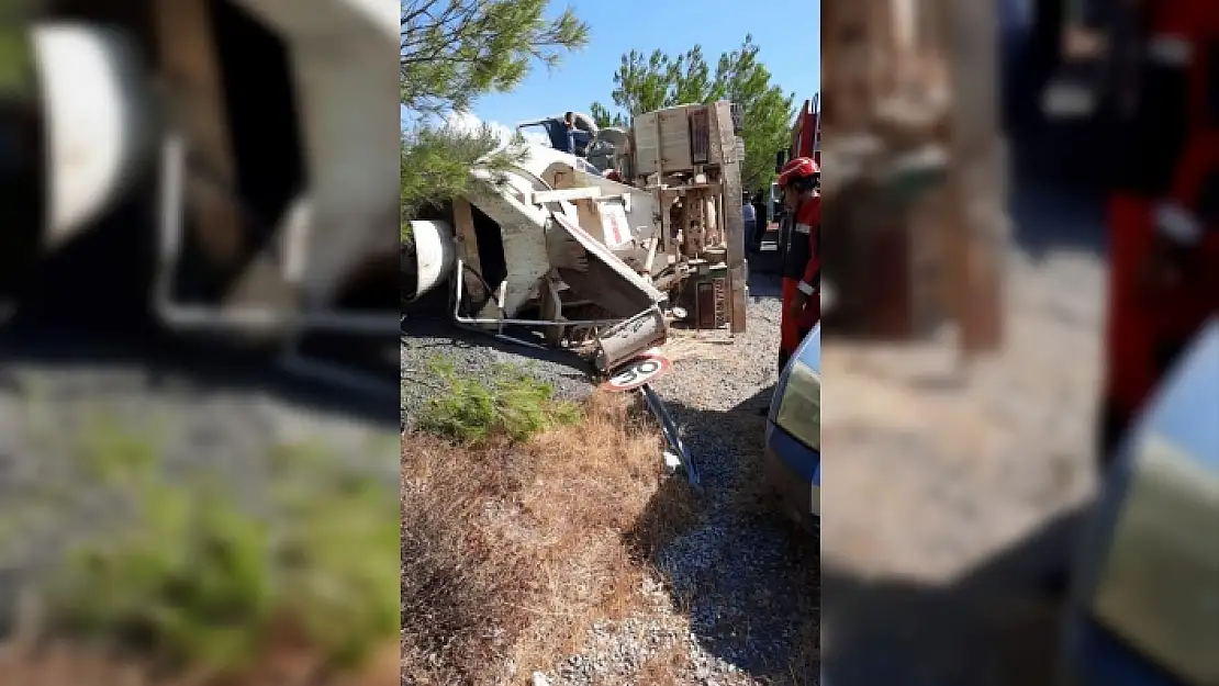 Bodrum'da Beton Mikseri Devrildi: 1 Yaralı