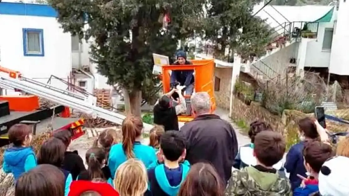 Bodrum'da Minik Öğrencilerin Kedi Kurtarma Heyecanı