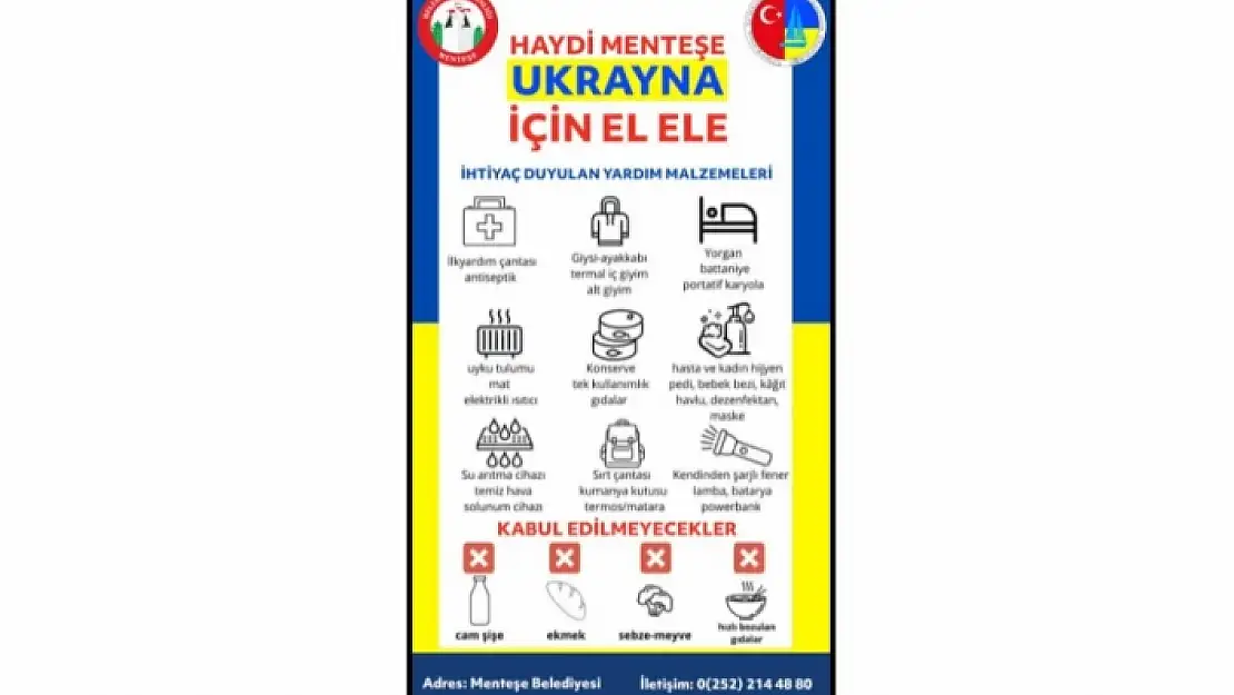 Menteşe'de Ukraynalılar İçin Yardım Kampanyası