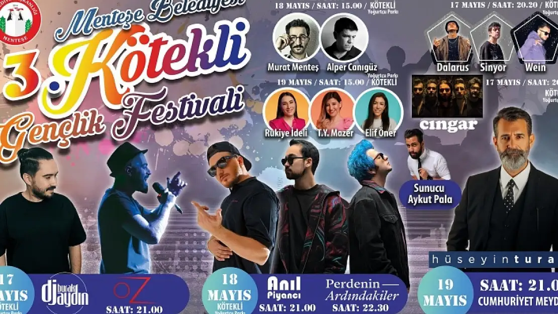 Menteşe'de 19 Mayıs Gençlik Festivali ile Kutlanacak