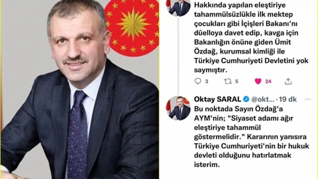 ÜMİT ÖZDAĞ'I ELEŞTİREN OKTAY SARAL, AYM KARARINI ÖRNEK GÖSTERDİ