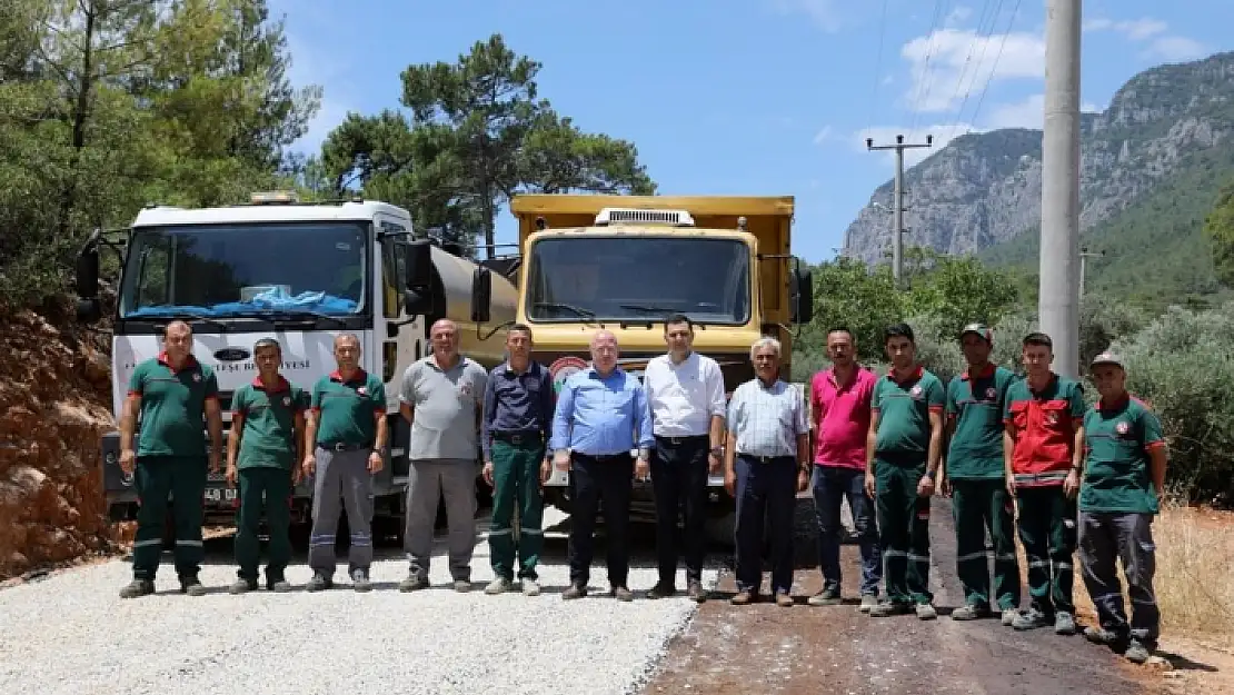 Kuyucak-Akyaka Bağlantı Yolunda Asfaltlama Çalışması