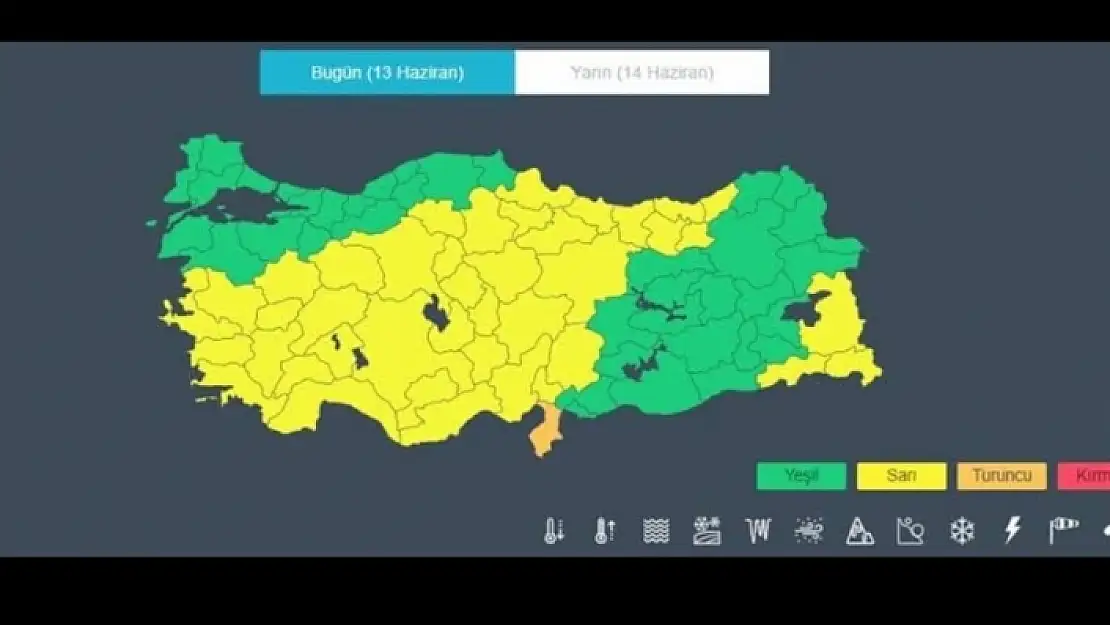 Muğla'nın da Aralarında Bulunduğu 42 İle Sarı ve Turuncu Kodlu Uyarı