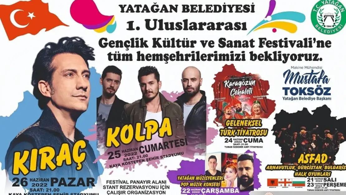 Yatağan'da Uluslararası Gençlik, Kültür ve Sanat Festivali Düzenlenecek