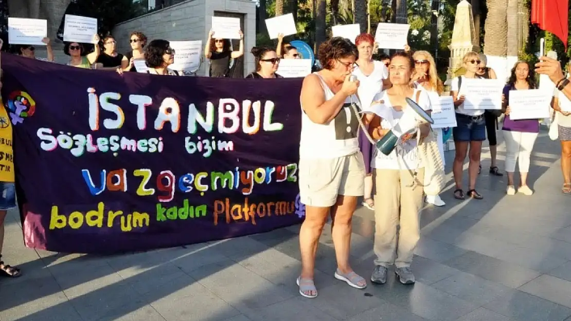 Bodrum'da İstanbul Sözleşmesi'nin İptal Edilme Kararı Protesto Edildi