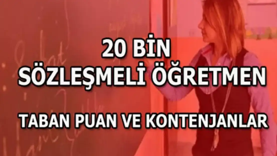 MEB'in 20 Bin Sözleşmeli Öğretmen Atamasında Taban Puanlar ve Kontenjanlar Belli Oldu