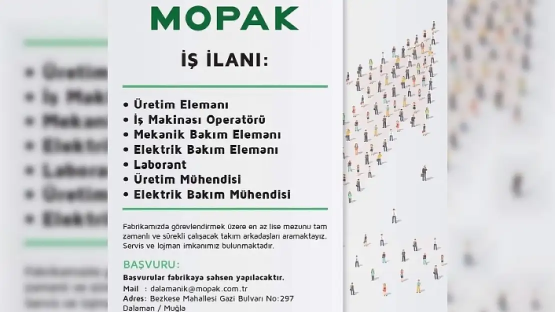 MOPAK' Kağıt, Karton Sanayi Ticaret A.Ş.'den İş İlanı