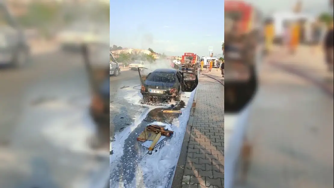 Fethiye'de Otomobil Alev Alev Yandı