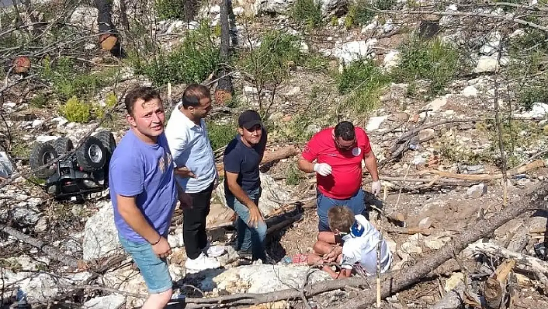 Marmaris'teki ATV Sürücüsü uçuruma Yuvarlandı