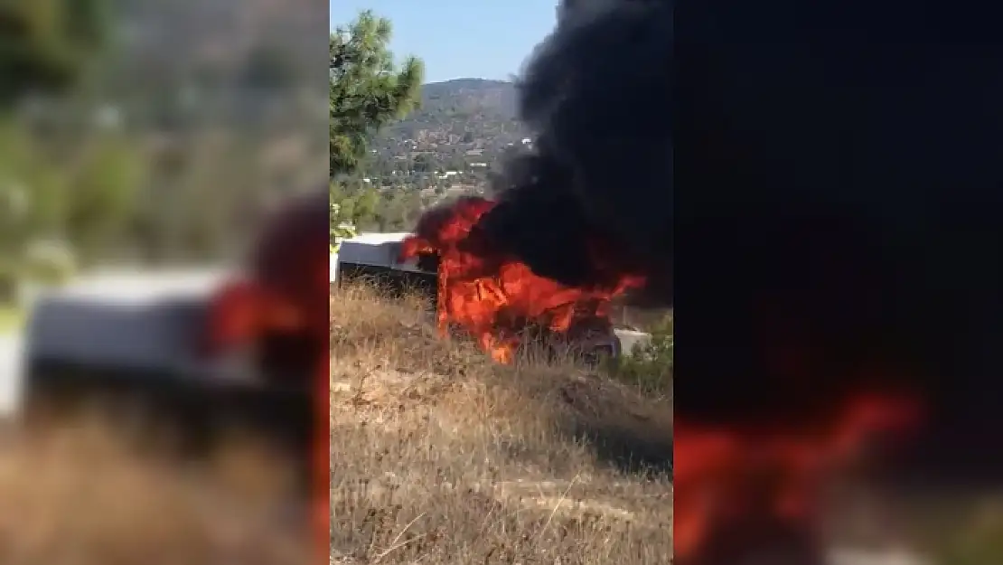 Bodrum'daki Öğrenci Servisinde Yangın!