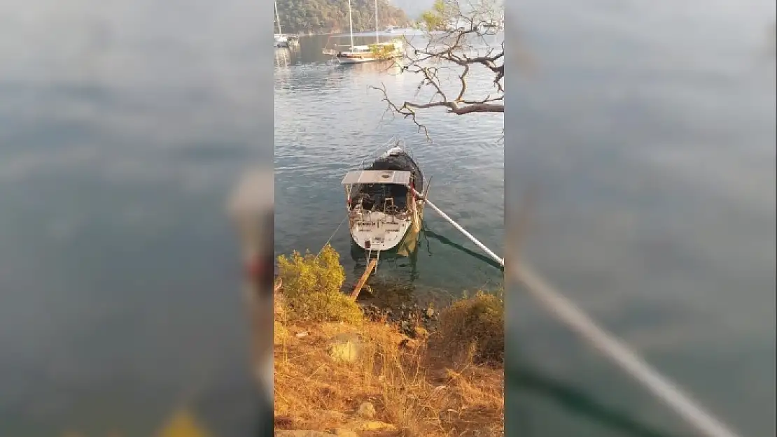 Göcek'teki Tekne Cayır Cayır Yandı