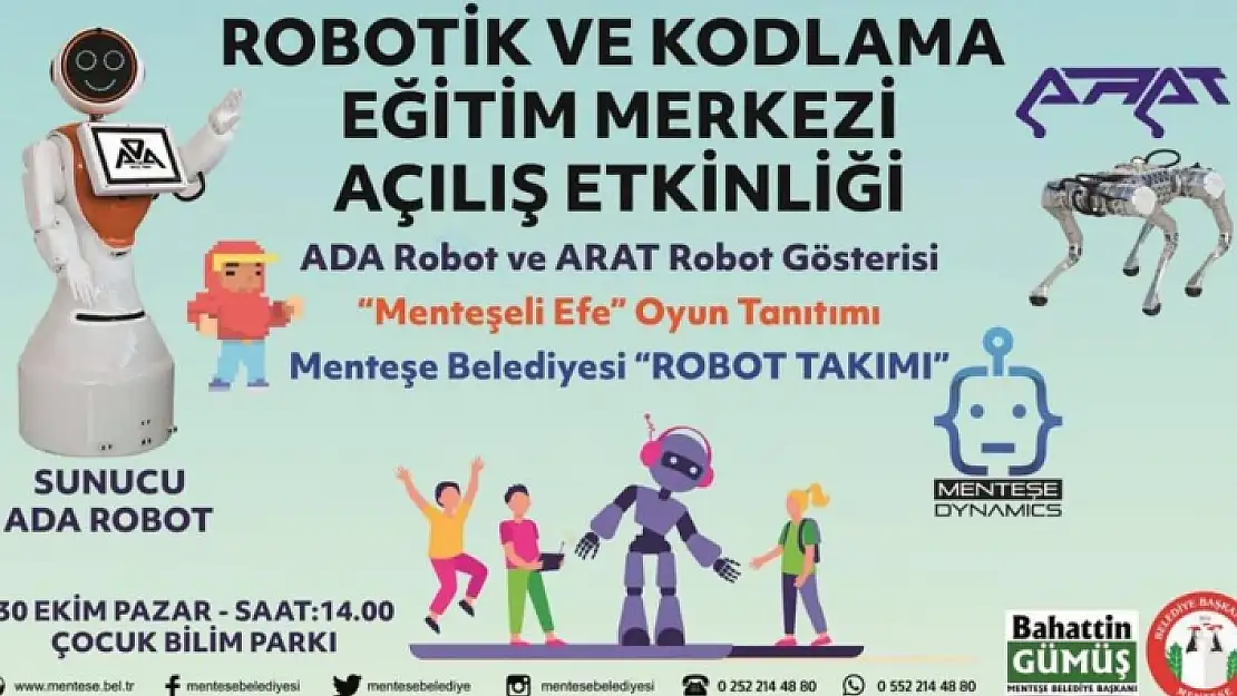 Menteşe'de Robotik ve Kodlama Merkezi Robot Gösterisi ile Açılıyor