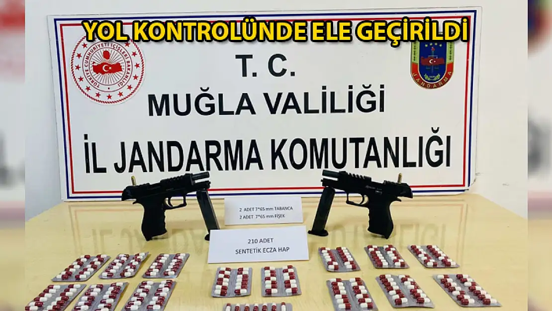 Marmaris'te Jandarma Tarafından Yapılan Kontrolde Sentetik Hap Ele Geçirildi