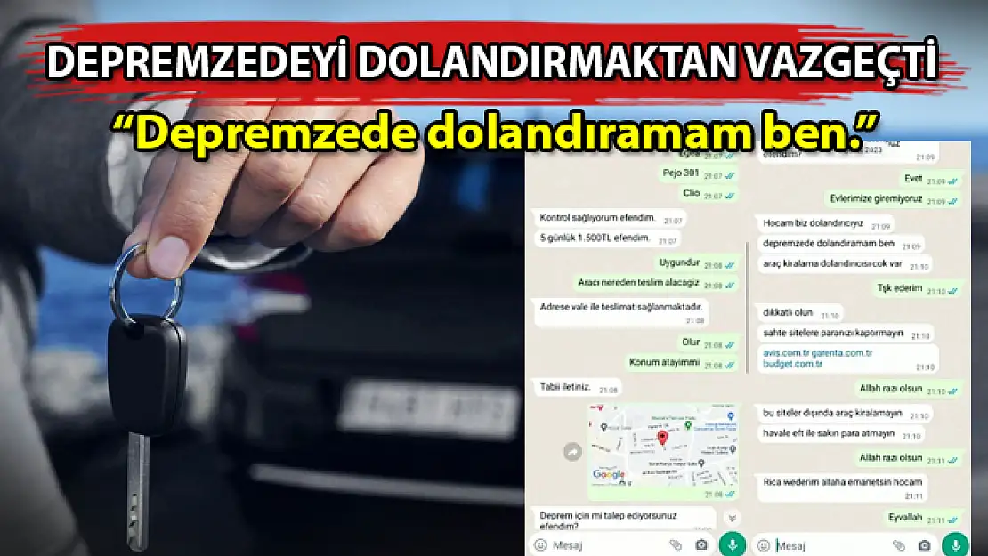 BU DA İNSAFLI DOLANDIRICI: 'DEPREMZEDEYİ DOLANDIRAMAM'
